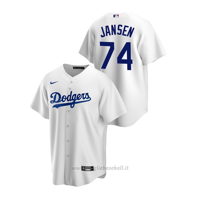 Maglia Baseball Uomo Los Angeles Dodgers Kenley Jansen Replica Primera Bianco